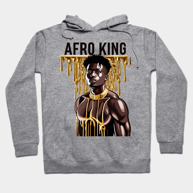 Afro King Melanin Drippin' Hoodie by Graceful Designs